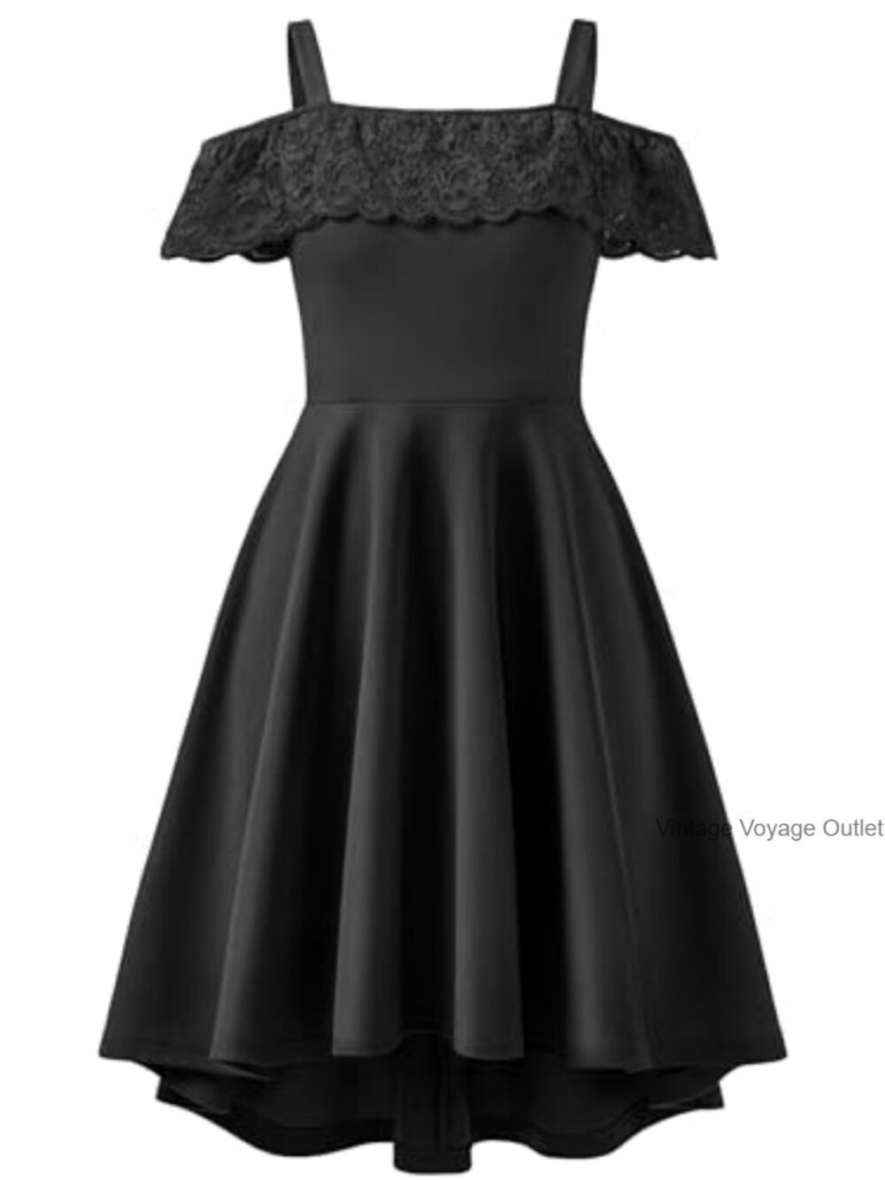 Girls Formal Off Shoulder Ruffle High Low Dress 87% Polyester 13% Spandex